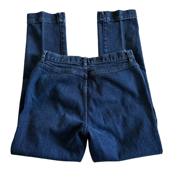 LRL Lauren Jeans Co Women's Sz 4 Dark Wash Zipper Pocket Tailored Blue Jeans - Picture 4 of 6